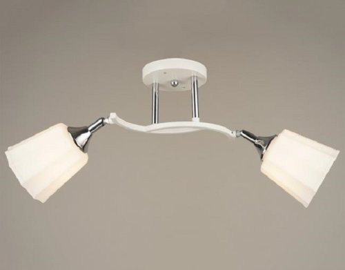 Люстра потолочная двухрожковая Мелодия Света Е27 220В Белая фото Люстра потолочная двухрожковая Мелодия Света Е27 220В Белая картинка